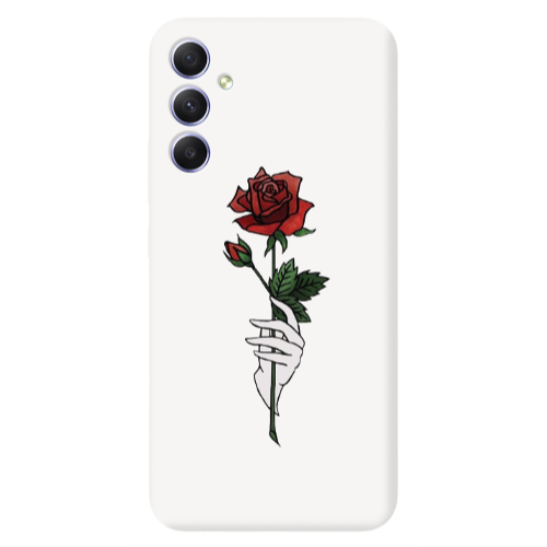 Samsung A34 Rose in hand Transparent Silicone TPU Θήκη
