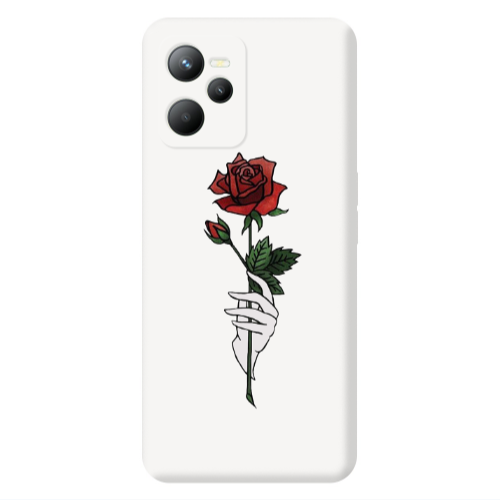 Realme C35 Rose in hand Transparent Silicone TPU Θήκη