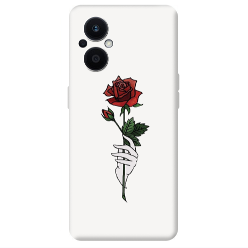 Oppo Reno 7 Lite Rose in hand Transparent Silicone TPU Θήκη
