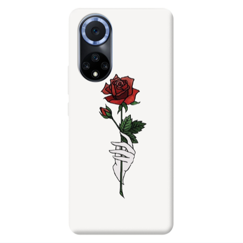 Huawei Nova 9 Rose in hand Transparent Silicone TPU Θήκη
