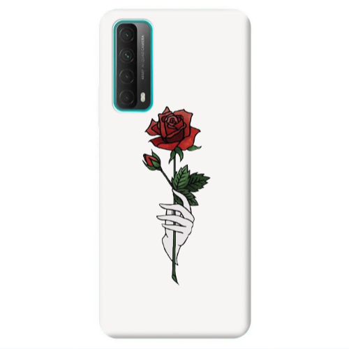 Huawei P Smart 2021 Rose in hand Transparent Silicone TPU Θήκη