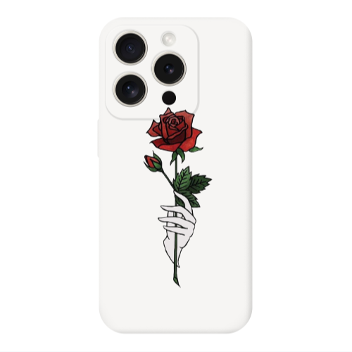 Apple iPhone 15 Pro Rose in hand Transparent Silicone TPU Θήκη