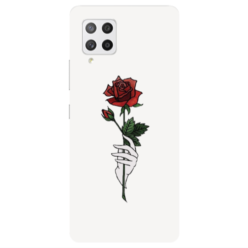 Samsung A42 5G Rose in hand Transparent Silicone TPU Θήκη