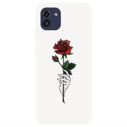 Samsung A03 Rose in hand Transparent Silicone TPU Θήκη