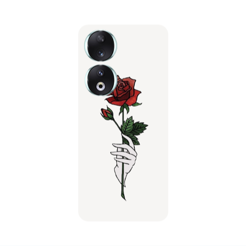 Honor 90 5G Rose in hand Transparent Silicone TPU Θήκη