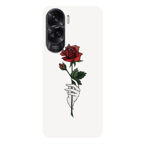 Honor 90 Lite 5G Rose in hand Transparent Silicone TPU Θήκη