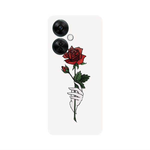 Oneplus Nord CE 3 Lite 5G Rose in hand Transparent Silicone TPU Θήκη