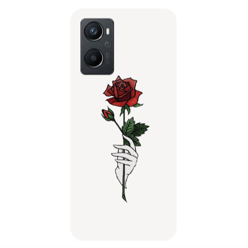 Oppo A 96 Rose in hand Transparent Silicone TPU Θήκη