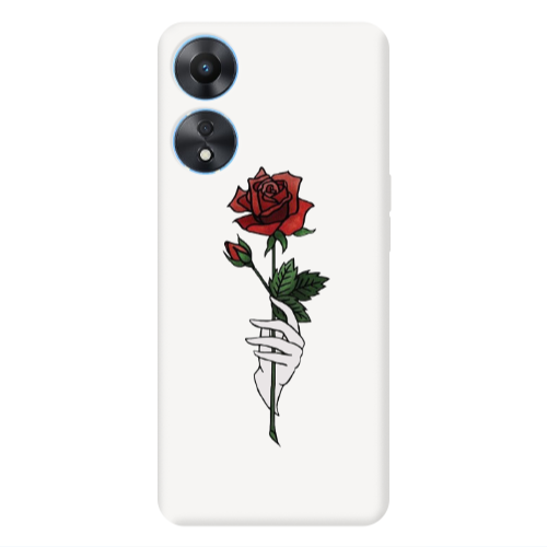 Oppo A 98 Rose in hand Transparent Silicone TPU Θήκη