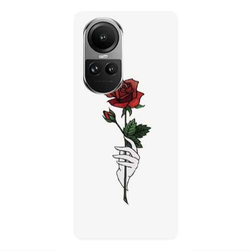 Oppo Reno10 5G Rose in hand Transparent Silicone TPU Θήκη