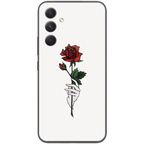 Samsung  Galaxy A05s Rose in hand Transparent Silicone TPU Θήκη