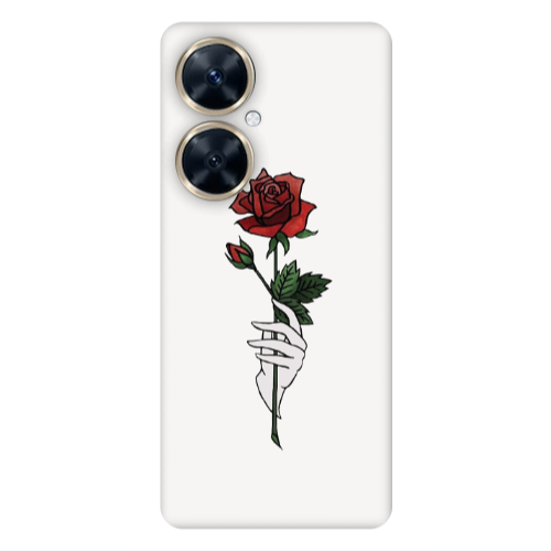 Huawei Nova 11i Rose in hand Transparent Silicone TPU Θήκη