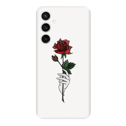 Samsung S24 Rose in hand Transparent Silicone TPU Θήκη