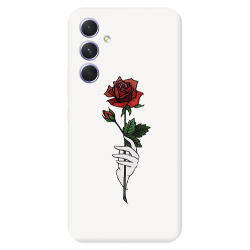 Samsung A35 Rose in hand Transparent Silicone TPU Θήκη