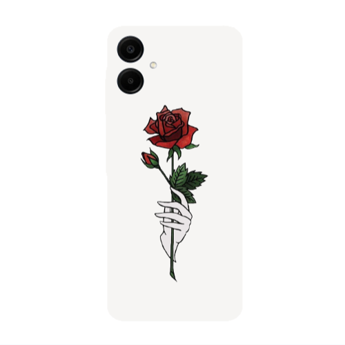 Samsung A06 Rose in hand Transparent Silicone TPU Θήκη