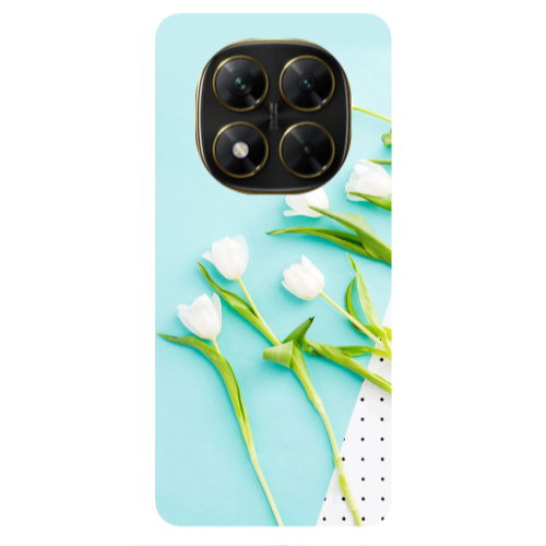 Xiaomi Poco X7 White Tulips Transparent Silicone TPU Θήκη