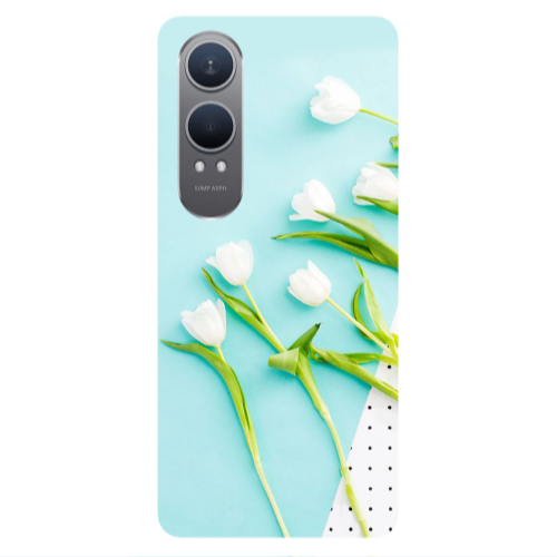 Oneplus Nord Ce 4 lite White Tulips Transparent Silicone TPU Θήκη