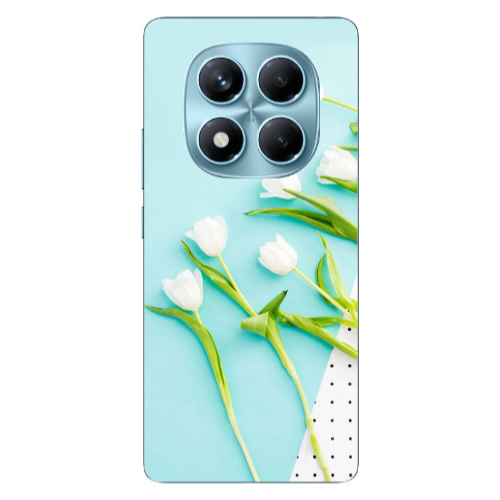 Xiaomi Redmi Note 14 Pro White Tulips Transparent Silicone TPU Θήκη