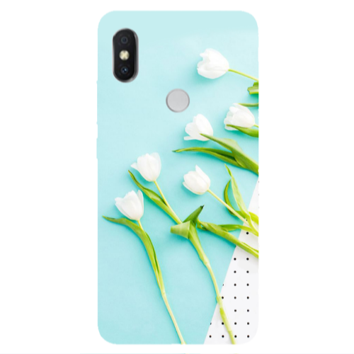 Xiaomi Redmi S2 White Tulips Transparent Silicone TPU Θήκη