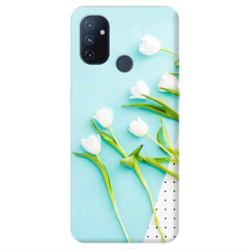 Oneplus Nord 100 White Tulips Transparent Silicone TPU Θήκη