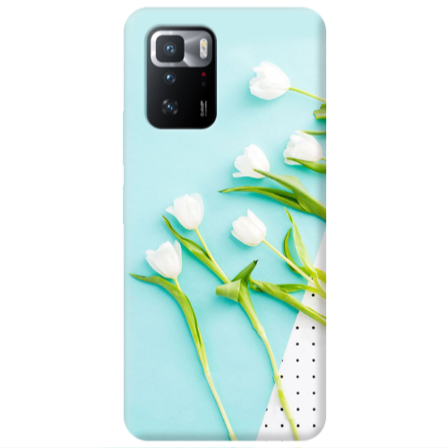 Xiaomi Poco X3 GT White Tulips Transparent Silicone TPU Θήκη