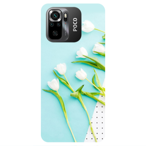 Xiaomi Poco M5 s White Tulips Transparent Silicone TPU Θήκη