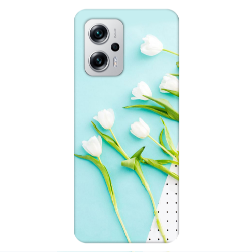 Xiaomi Poco X4 GT White Tulips Transparent Silicone TPU Θήκη