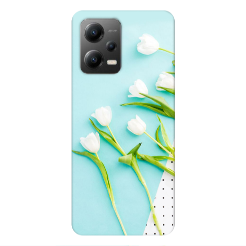 Xiaomi Poco X5 White Tulips Transparent Silicone TPU Θήκη