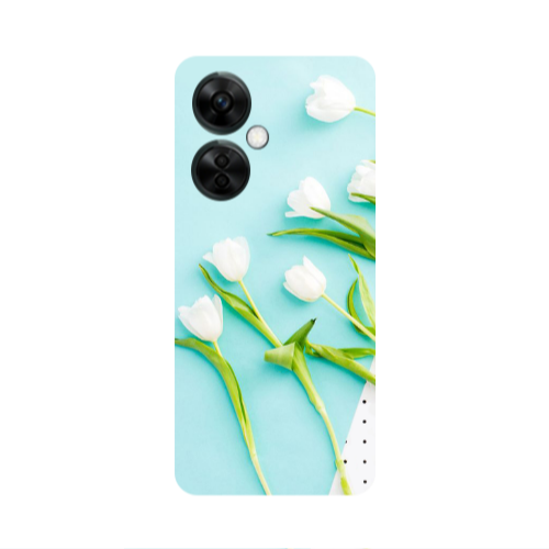 Oneplus Nord CE 3 Lite 5G White Tulips Transparent Silicone TPU Θήκη