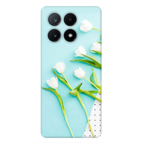 Xiaomi Poco X6Pro 5G White Tulips Transparent Silicone TPU Θήκη