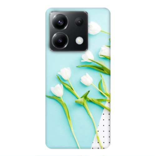 Xiaomi Poco X6 5G White Tulips Transparent Silicone TPU Θήκη
