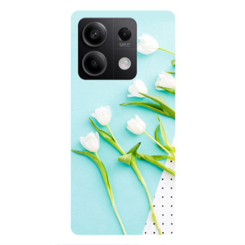 Xiaomi Redmi Note 13Pro 5G White Tulips Transparent Silicone TPU Θήκη