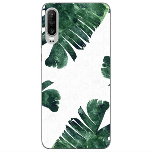 Huawei P30 green Line Transparent Silicone TPU Θήκη