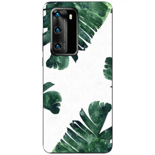 Huawei P40 green Line Transparent Silicone TPU Θήκη