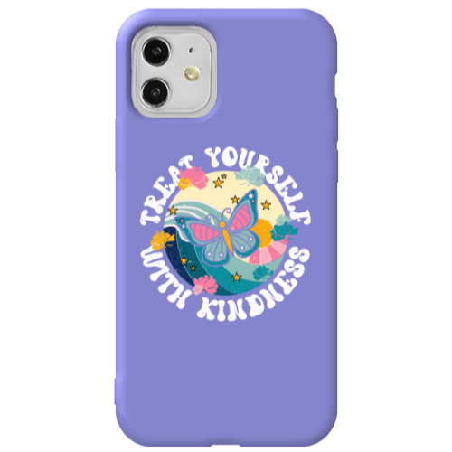Apple iPhone 11  Kindless Yourself Purple Colored Silicone TPU Θήκη