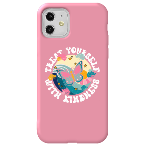 Apple iPhone 11  Kindless Yourself Pink Colored Silicone TPU Θήκη