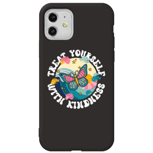 Apple iPhone 11  Kindless Yourself Black Colored Silicone TPU Θήκη