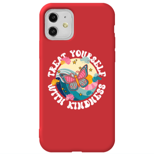 Apple iPhone 11  Kindless Yourself Red Colored Silicone TPU Θήκη