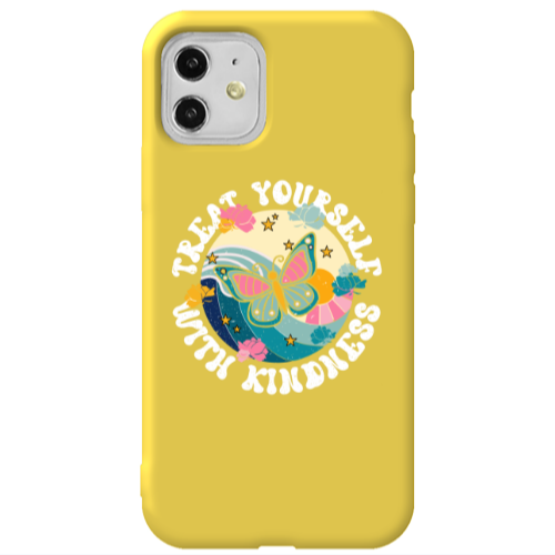 Apple iPhone 11  Kindless Yourself Yellow Colored Silicone TPU Θήκη