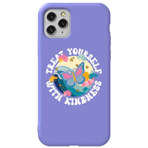 Apple iPhone 11 Pro Kindless Yourself Purple Colored Silicone TPU Θήκη