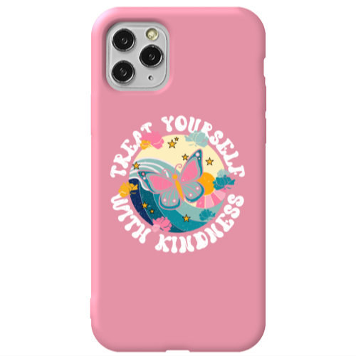 Apple iPhone 11 Pro Kindless Yourself Pink Colored Silicone TPU Θήκη