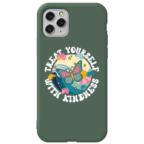 Apple iPhone 11 Pro Kindless Yourself Dark Green Colored Silicone TPU Θήκη