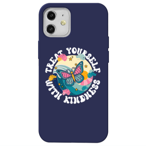 Apple iPhone 12 Kindless Yourself Dark blue Colored Silicone TPU Θήκη