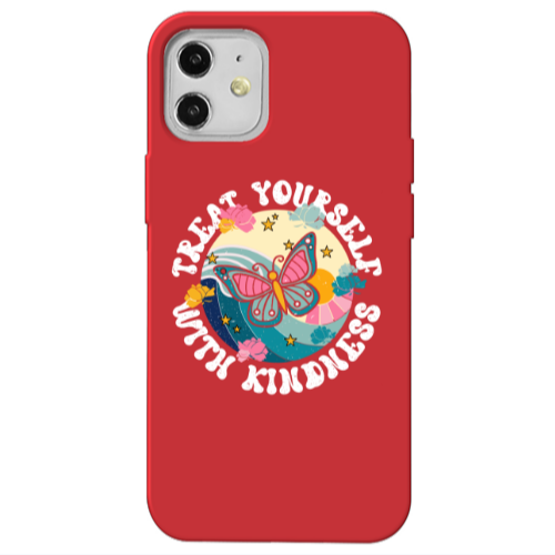 Apple iPhone 12 Kindless Yourself Red Colored Silicone TPU Θήκη