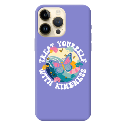 Apple iPhone 13 Pro Max Kindless Yourself Purple Colored Silicone TPU Θήκη