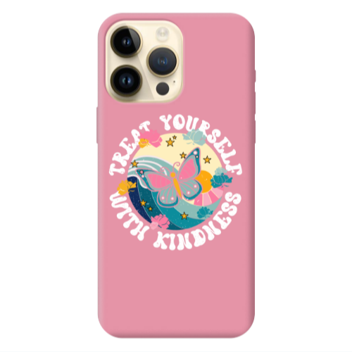 Apple iPhone 13 Pro Max Kindless Yourself Pink Colored Silicone TPU Θήκη