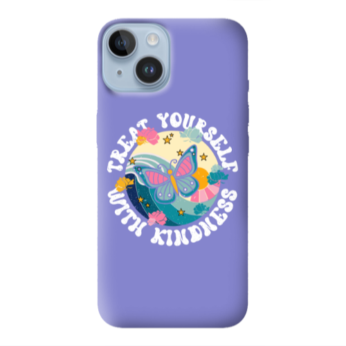 Apple iPhone 14  Kindless Yourself Purple Colored Silicone TPU Θήκη
