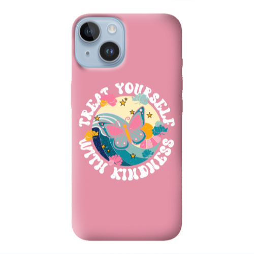 Apple iPhone 14  Kindless Yourself Pink Colored Silicone TPU Θήκη