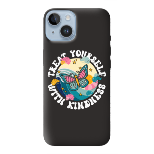 Apple iPhone 14  Kindless Yourself Black Colored Silicone TPU Θήκη