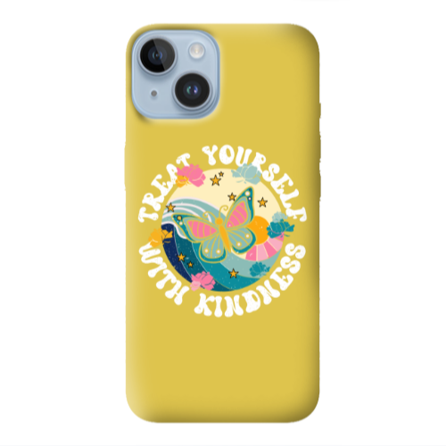 Apple iPhone 14 Plus Kindless Yourself Yellow Colored Silicone TPU Θήκη